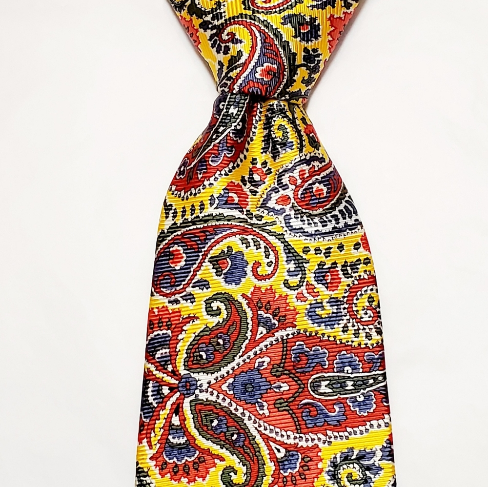 VIBRANT J Crew 100% SILK Paisley Necktie